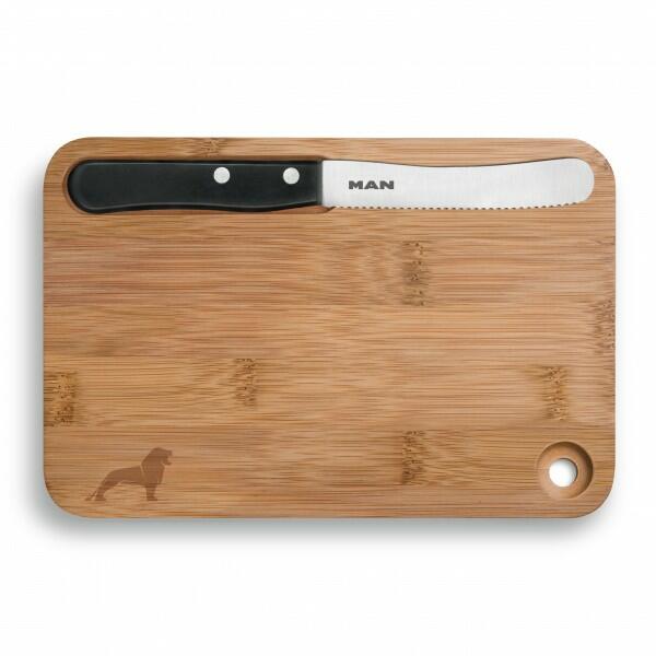 MAN FRÜHSTÜCK cut and eat Messer und Schneidebrett